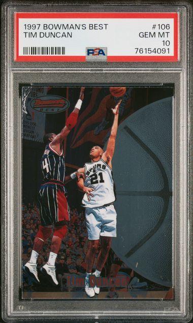 1997 Bowmans Best Tim Duncan PSA 10