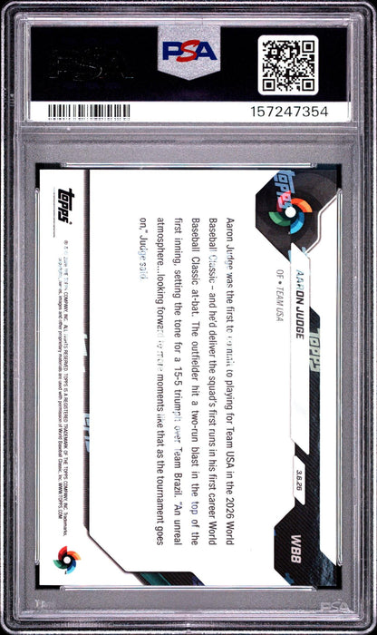 2026 TOPPS NOW WORLD BASEBALL CLASSIC WB8 AARON JUDGE PSA 10