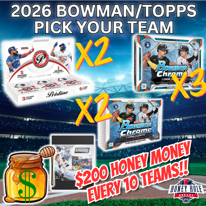 2x 2026 Topps Pristine Baseball Hobby , 2x 2026 Bowman Chrome Baseball Hobby, 3x 2026 Bowman Chrome Baseball Delight - PICK YOUR TEAM Break #2114