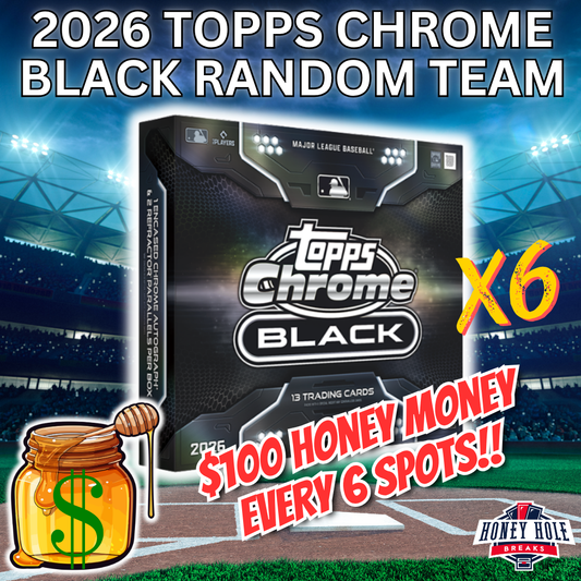 HALF CASE 2026 Topps Chrome Black Baseball Hobby (6 Boxes) -  RANDOM TEAM Break #1746