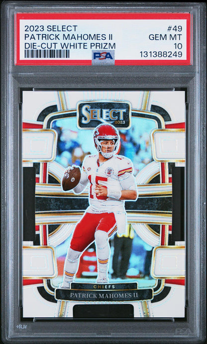 2023 Panini Select #49 Patrick Mahomes Ii Die-Cut White Prizm PSA 10