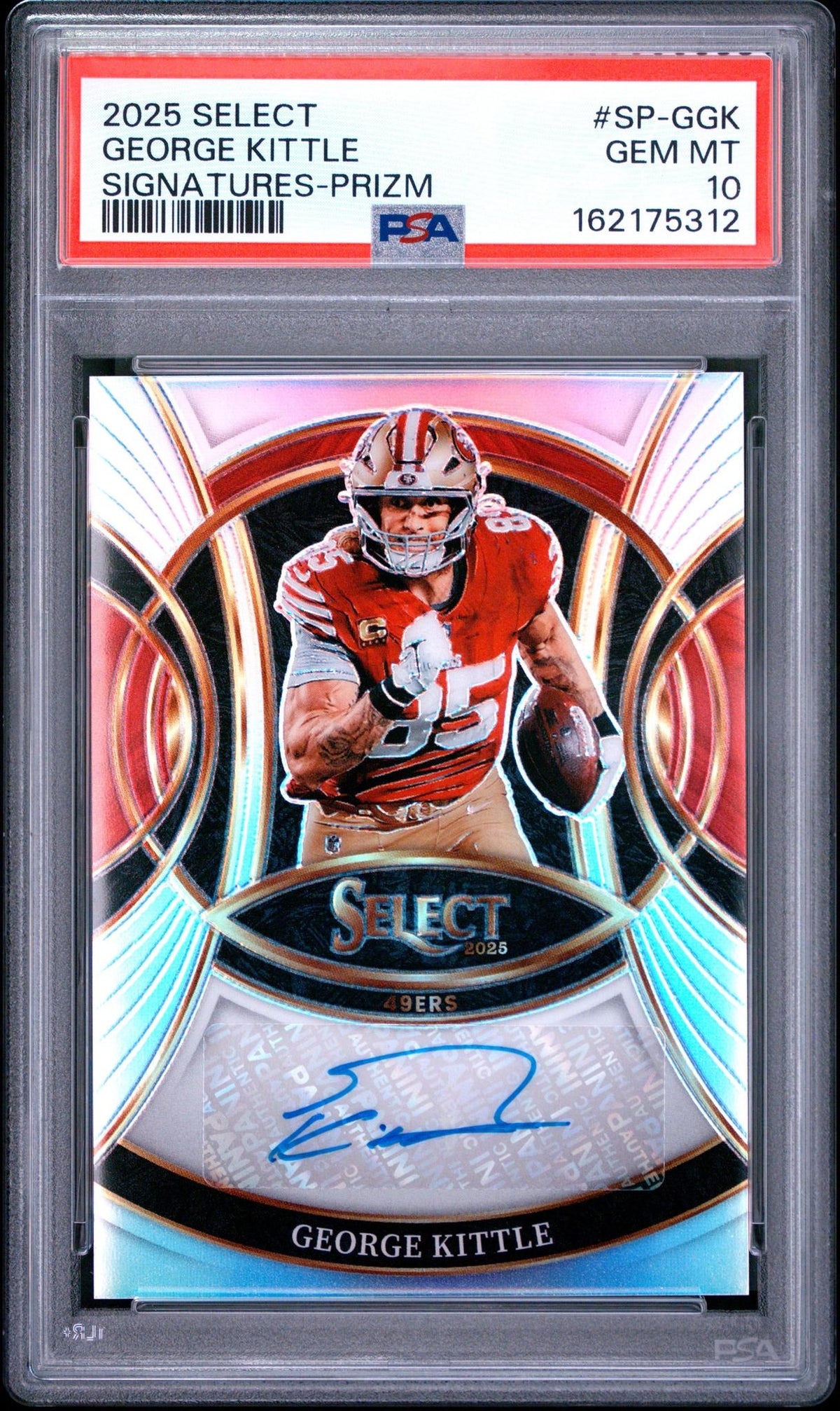 2025 PANINI SELECT SIGNATURES SP-GGK GEORGE KITTLE PRIZM PSA 10