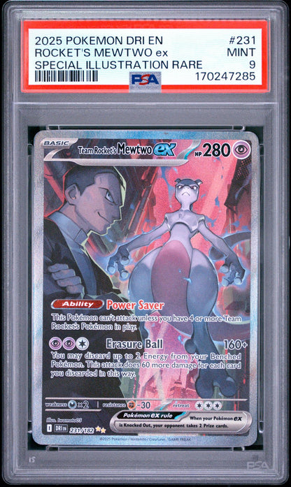 2025 POKEMON DRI EN-DESTINED RIVALS 231 TEAM ROCKET'S MEWTWO EX SPECIAL ILLUSTRATION RARE