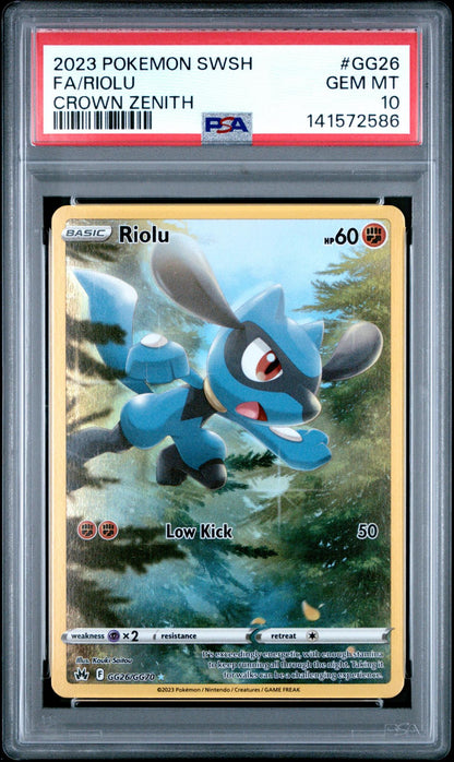 2023 Pokemon SWSH Full Art Riolu #GG26 Crown Zenith PSA 10