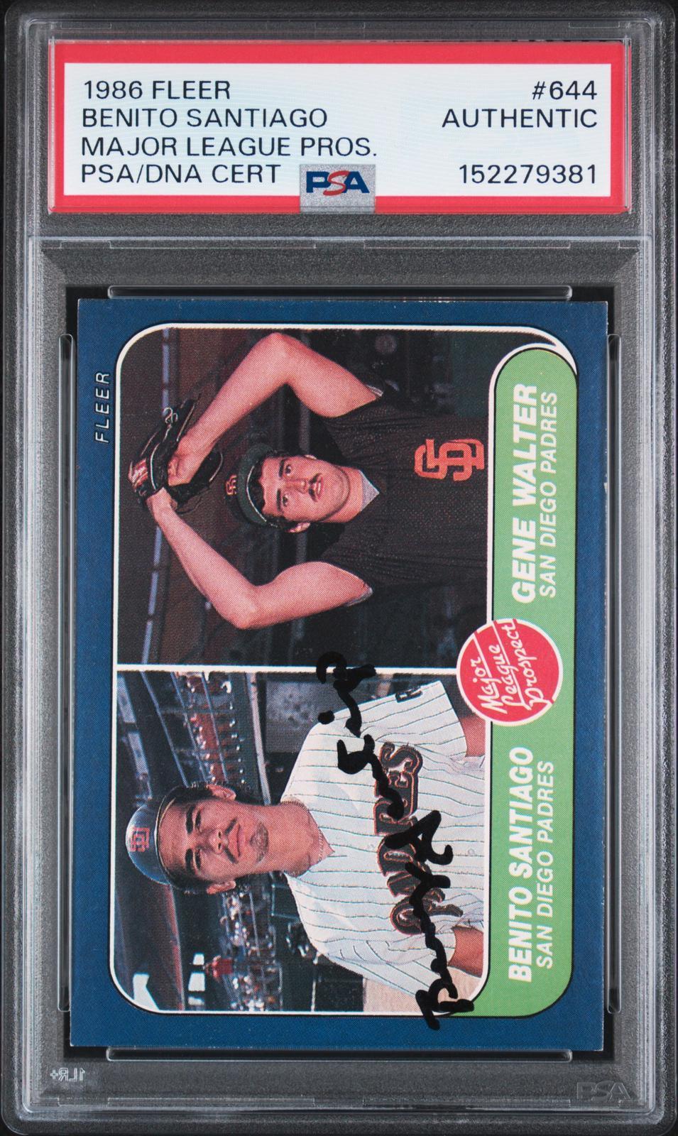 1986 Fleer 644 Major League Pros. Major League Pros. PSA Authentic