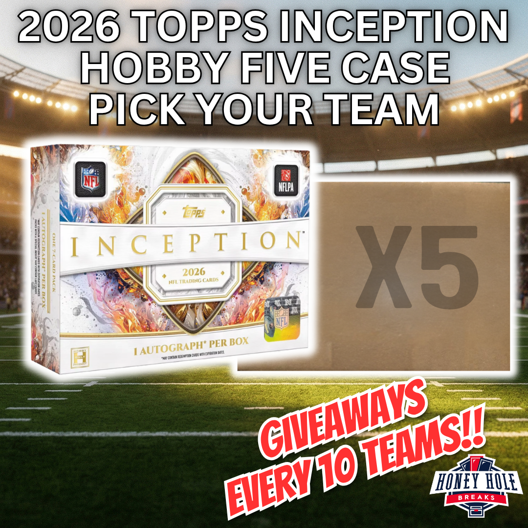 FIVE CASE 2026 Topps Inception Football Hobby (40 Boxes) - Pick Your Team Break #2241