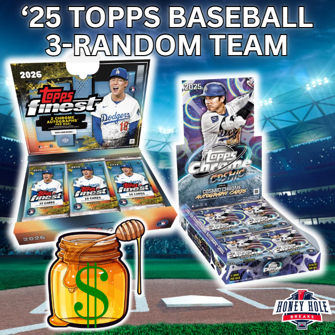 2x '26 Topps Finest Baseball Hobby, 1x '25 Topps Cosmic Chrome Baseball Hobby -  3 RANDOM TEAM Break #1968