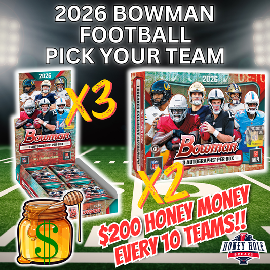 2x 2026 Bowman Football Delight, 3x 2026 Bowman Football Hobby - Pick Your Team Break #2202