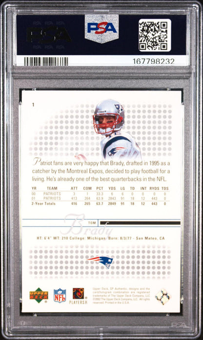 2002 SP AUTHENTIC 1 TOM BRADY PSA 10