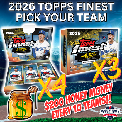 HALF CASE (4x) 2026 Topps Finest Baseball Hobby, HALF CASE (3x) 2026 Topps Finest Baseball Delight - PICK YOUR TEAM Break #1852