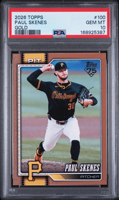 2026 TOPPS 100 PAUL SKENES GOLD PSA 10