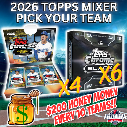 HALF CASE (4x) 2026 Topps Finest Baseball Hobby, HALF CASE (6x) 2026 Topps Chrome Black - PICK YOUR TEAM Break #1874