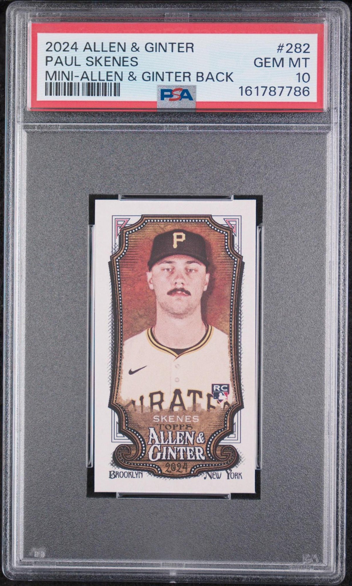 2024 TOPPS ALLEN & GINTER 282 - PAUL SKENES MINI-ALLEN & GINTER BACK PSA 10