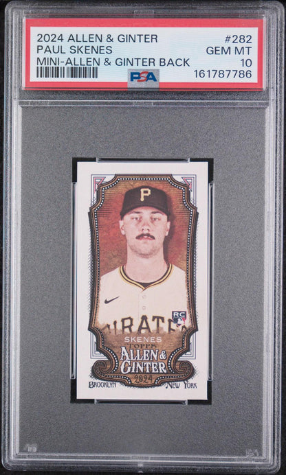 2024 TOPPS ALLEN & GINTER 282 - PAUL SKENES MINI-ALLEN & GINTER BACK PSA 10