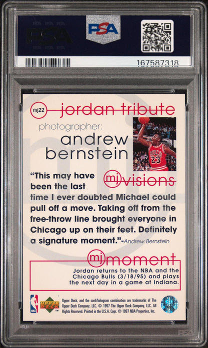 1996 Upper Deck Jordan Tribute MJ22 Michael Jordan Mj Visions PSA 10