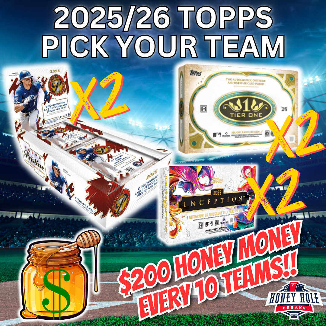 2x '26 Topps Tier One Baseball Hobby, 2x '25 Topps Inception Baseball Hobby, 2x '25 Topps Pristine Baseball Hobby - PICK YOUR TEAM Break #1840