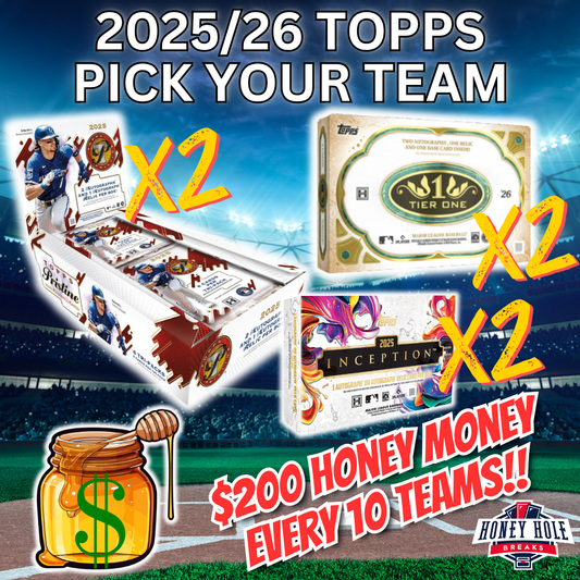 2x '26 Topps Tier One Baseball Hobby, 2x '25 Topps Inception Baseball Hobby, 2x '25 Topps Pristine Baseball Hobby - PICK YOUR TEAM Break #1840