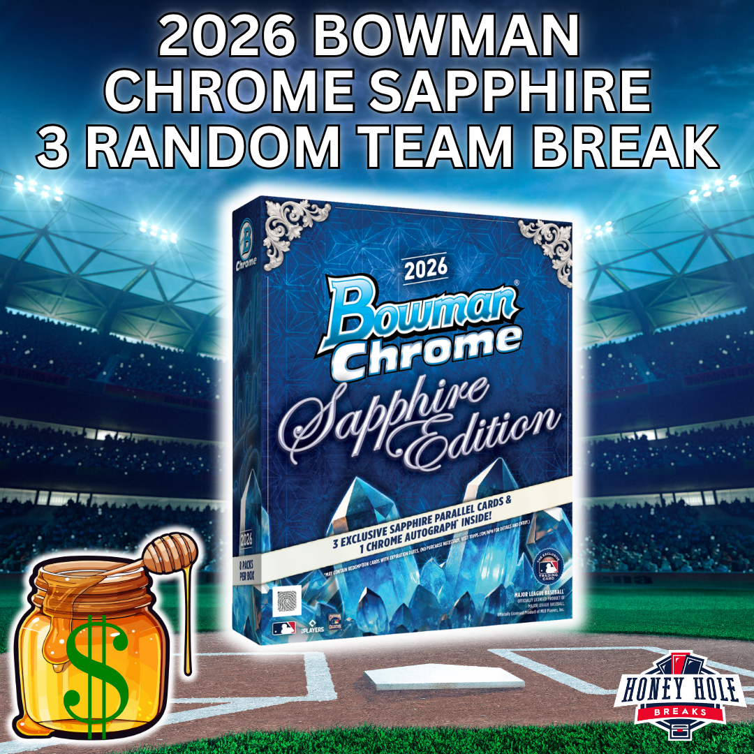 1x 2026 Bowman Chrome Baseball Sapphire -  3 RANDOM TEAM Break #2178