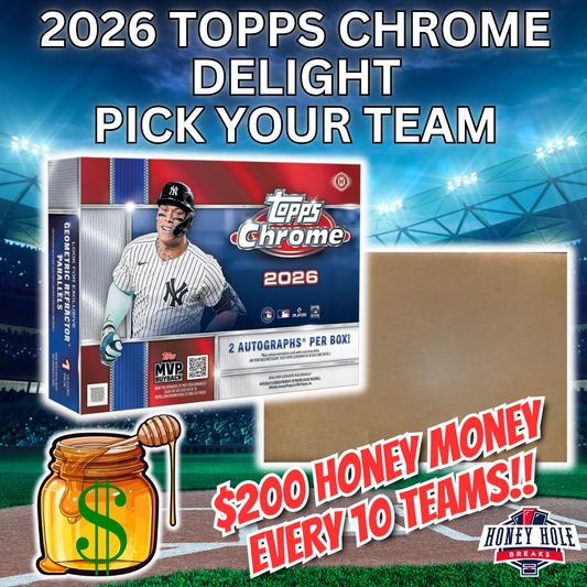 FULL CASE (6x) 2026 Topps Chrome Baseball Delight - PICK YOUR TEAM Break #1890