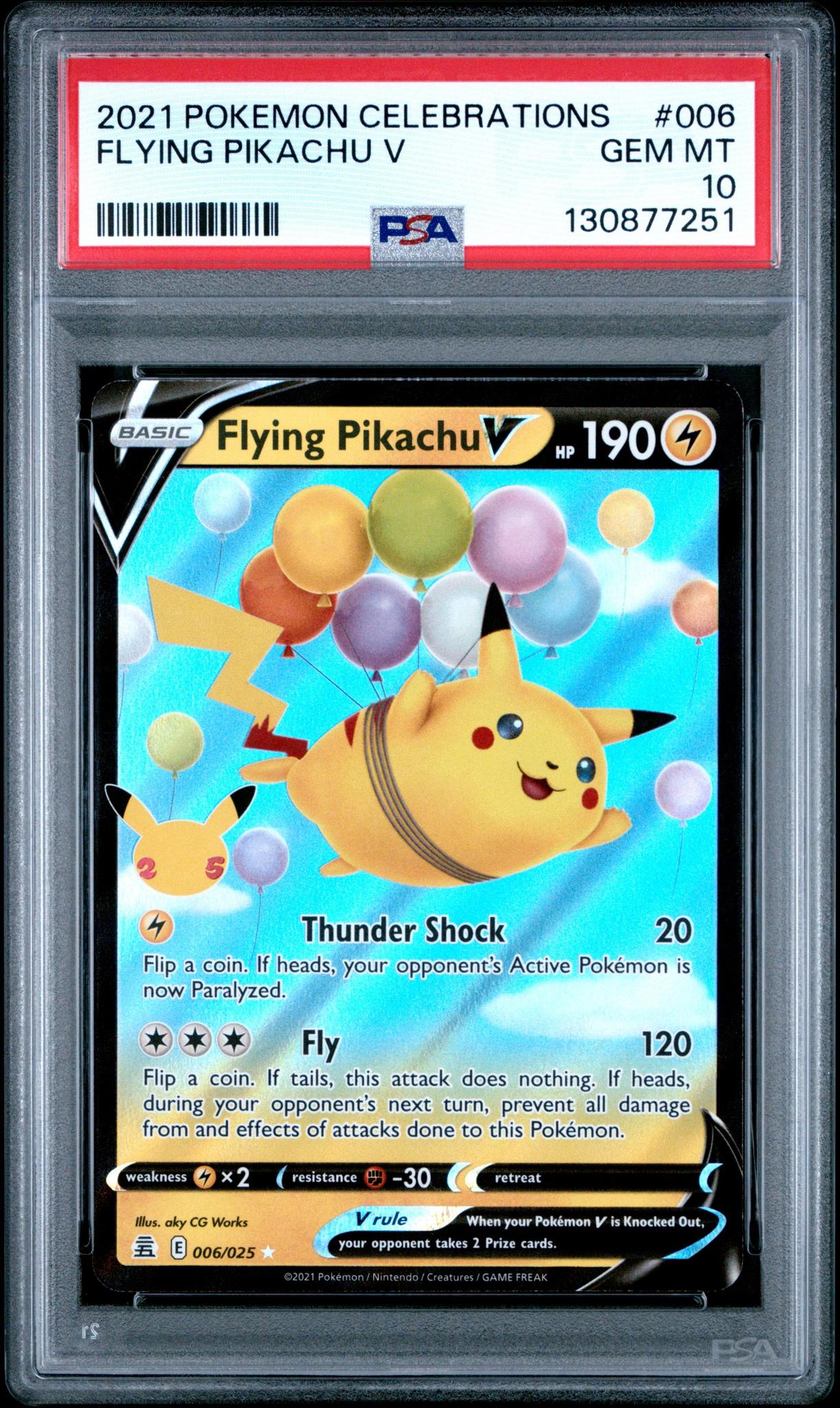 2021 Pokemon Celebrations 006 Flying Pikachu V PSA 10