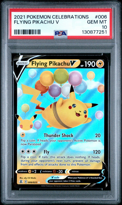 2021 Pokemon Celebrations 006 Flying Pikachu V PSA 10