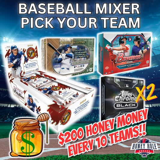 1x '26 Bowman Baseball Delight, 1x '25 Topps Museum Collection, 1x '25 Topps Pristine Hobby, 2x '26 Topps Chrome Black Baseball Hobby - PICK YOUR TEAM Break #1753