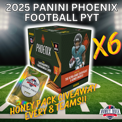 6x 2025 Panini Phoenix Football Hobby & 4x Honey Packs - Pick Your Team Break #1327