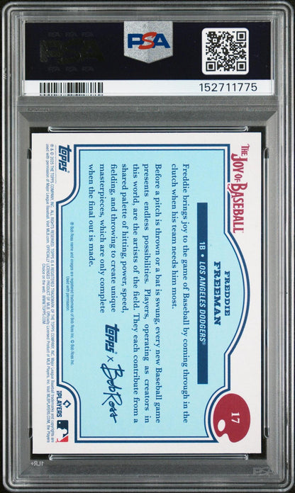 2025 TOPPS X BOB ROSS THE JOY OF BASEBALL 17 FREDDIE FREEMAN EASEL PSA 10