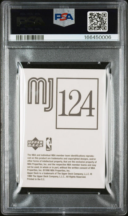 1998 UPPER DECK INTERNATIONAL MJ STICKERS 124 MICHAEL JORDAN PSA 10