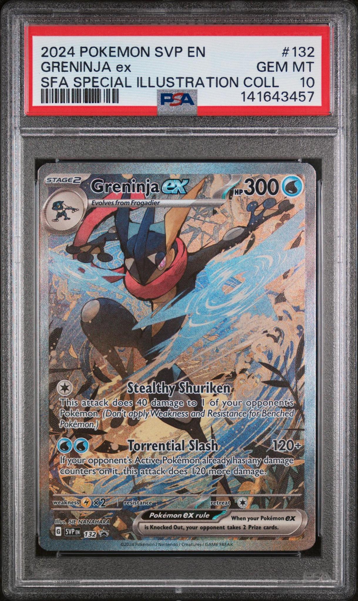 2024 Pokemon Svp En-sv Black Star Promo #132 Greninja Ex Shrouded Fable Special Illustration Collection PSA 10