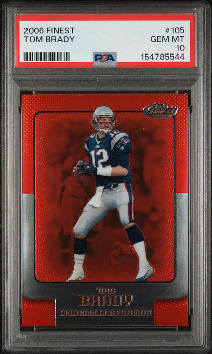 2006 Finest 105 Tom Brady PSA 10