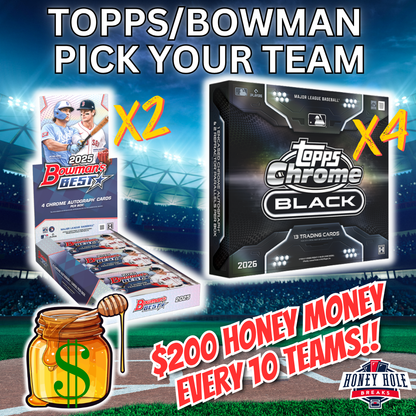 2x '25 Bowman's Best Baseball Hobby, 4x '26 Topps Chrome Black Baseball Hobby - PICK YOUR TEAM Break #1767