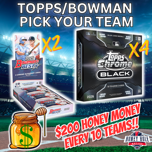 2x '25 Bowman's Best Baseball Hobby, 4x '26 Topps Chrome Black Baseball Hobby - PICK YOUR TEAM Break #1767