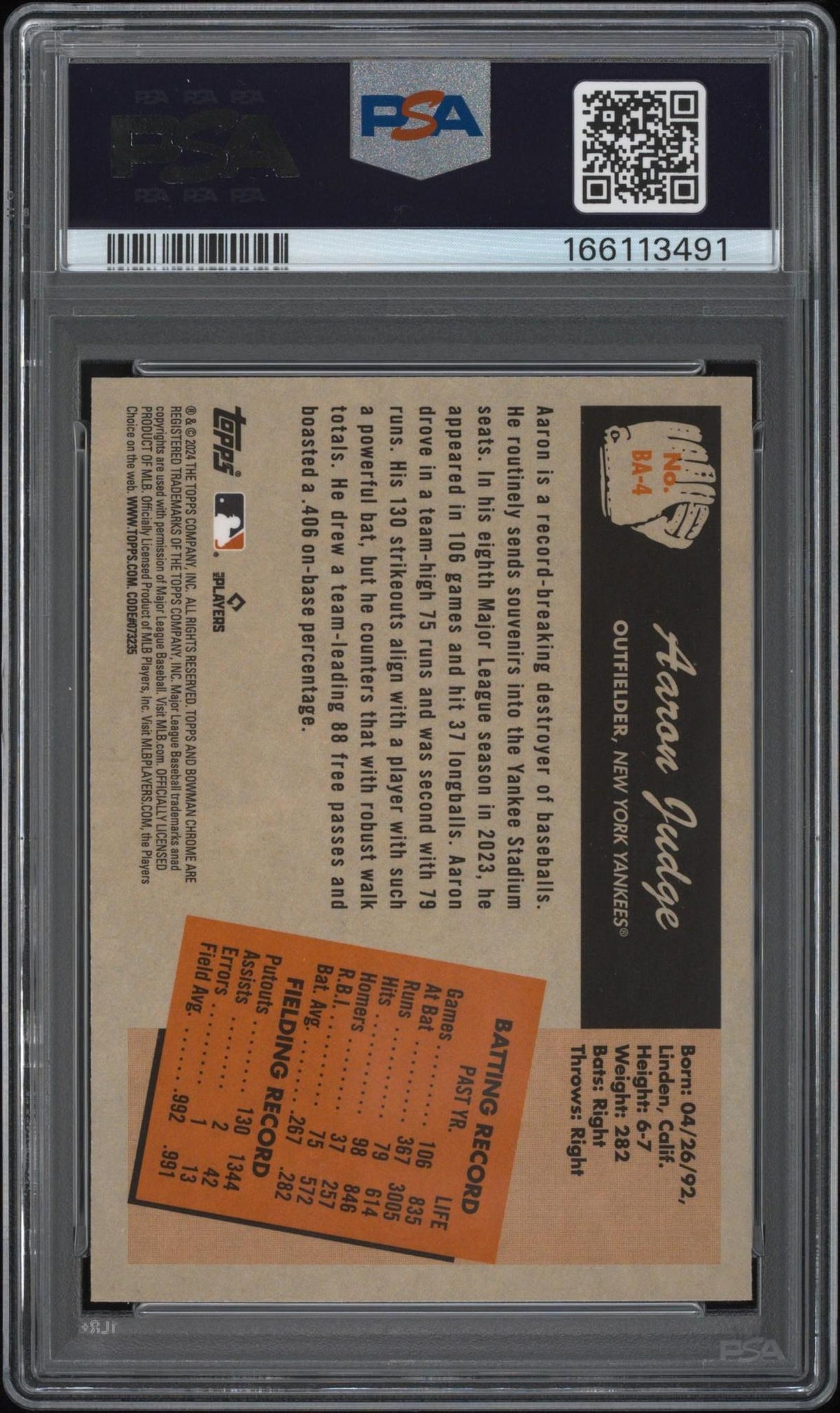 2024 BOWMAN 1955 BOWMAN ANIME BA4 AARON JUDGE