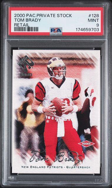 2000 PACIFIC PRIVATE STOCK #128 TOM BRADY RETAIL PSA 9