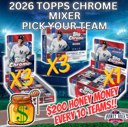 3x 2026 Topps Chrome Baseball Hobby, 1x 2026 Topps Chrome Baseball Jumbo, 3x 2026 Topps Chrome Baseball Delight - PICK YOUR TEAM Break #1965