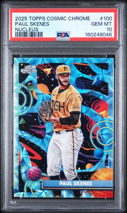 2025 TOPPS COSMIC CHROME 100 PAUL SKENES NUCLEUS PSA 10