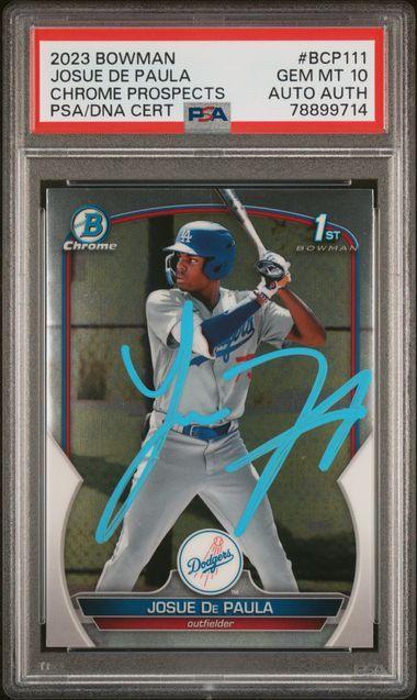 2023 Bowman Josue De Paula #BCP111 Auto PSA 10 Auto 10