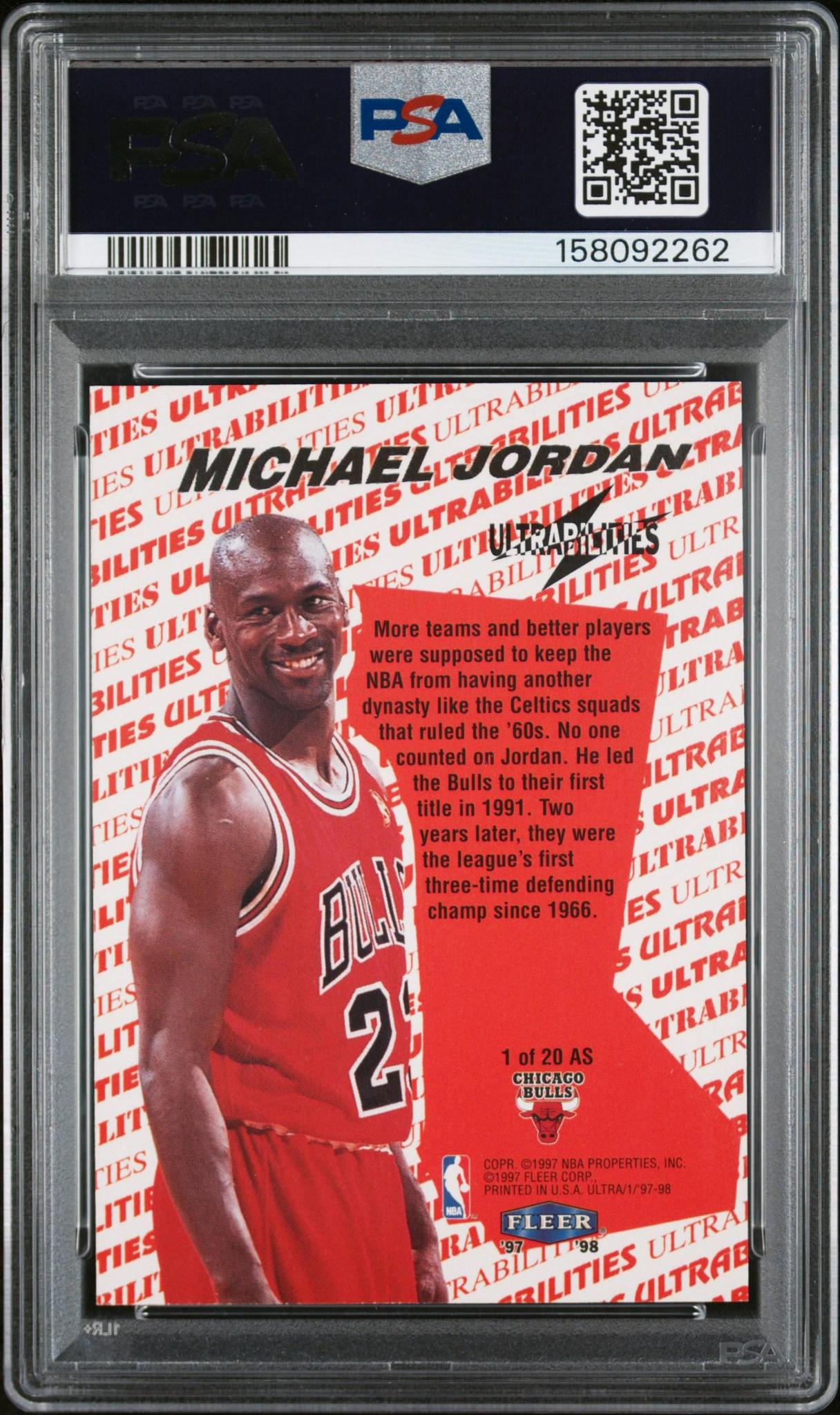 1997 ULTRA ULTRABILITIES 1 MICHAEL JORDAN ALL-STAR PSA 10