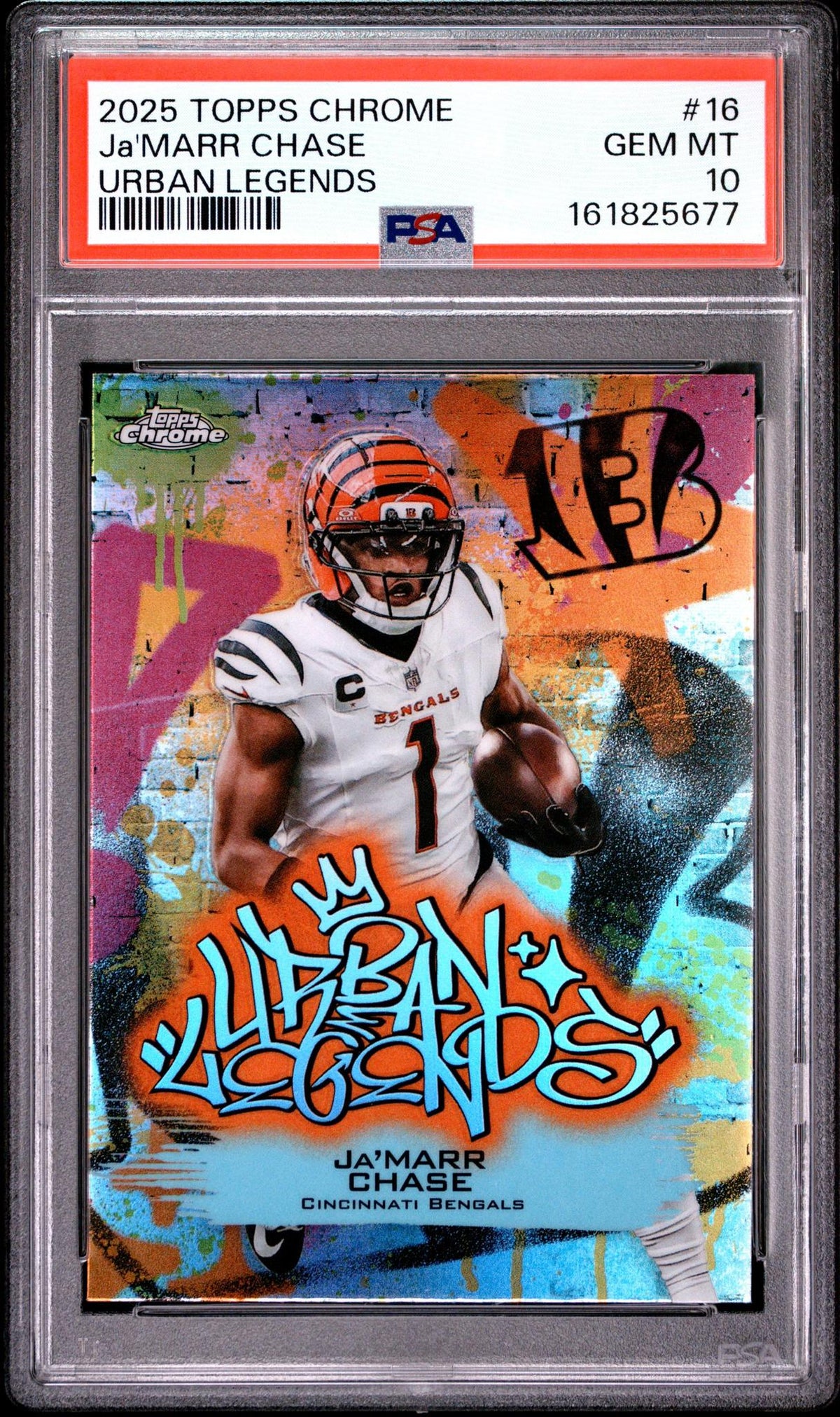 2025 TOPPS CHROME URBAN LEGENDS 16 Ja'MARR CHASE PSA 10
