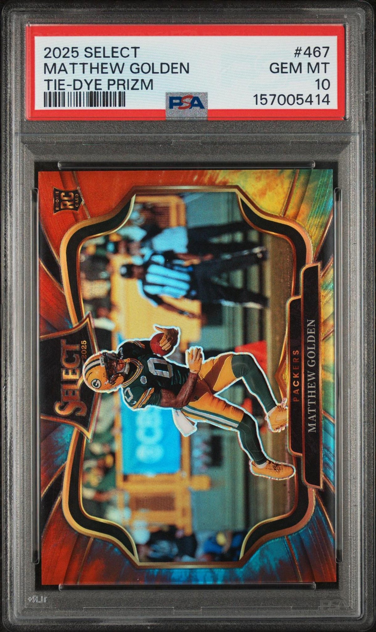 2025 PANINI SELECT 467 MATTHEW GOLDEN TIE-DYE PRIZM PSA 10