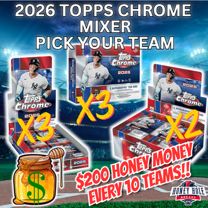 3x 2026 Topps Chrome Baseball Hobby, 2x 2026 Topps Chrome Baseball Jumbo, 3x 2026 Topps Chrome Baseball Delight - PICK YOUR TEAM Break #1917