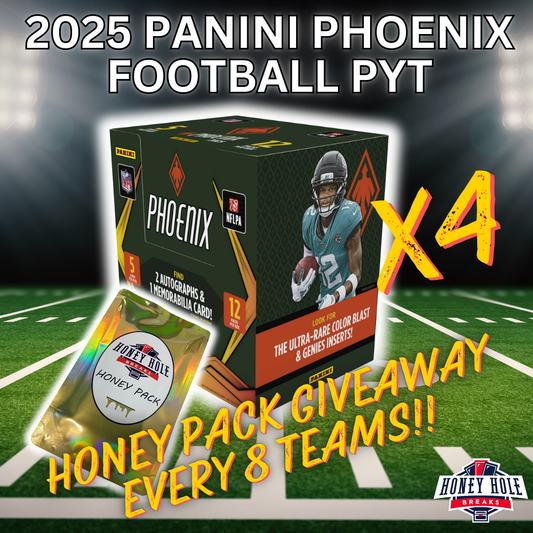 4x 2025 Panini Phoenix Football Hobby & 4x Honey Packs - Pick Your Team Break #1375