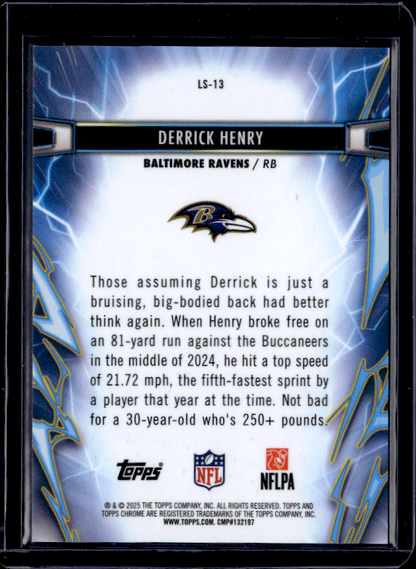 2025 Topps Chrome Cosmic #LS-13 Derrick Henry Light Speed Orange Galactic Refractor #/25