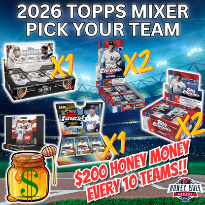 1x 2026 Topps Tribute Baseball Hobby, 2x 2026 Topps Chrome Baseball Hobby, 2x 2026 Topps Chrome Baseball Jumbo, 1x 2026 Topps Finest Baseball Hobby - PICK YOUR TEAM Break #2212