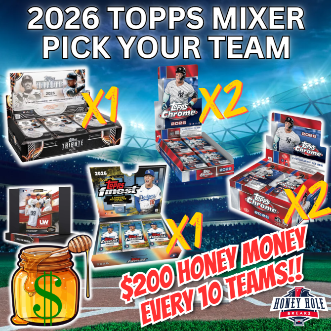 1x 2026 Topps Tribute Baseball Hobby, 2x 2026 Topps Chrome Baseball Hobby, 2x 2026 Topps Chrome Baseball Jumbo, 1x 2026 Topps Finest Baseball Hobby - PICK YOUR TEAM Break #2216