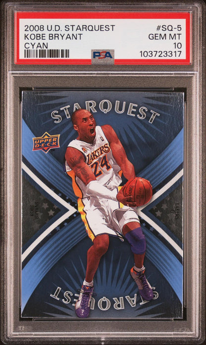 2008 UPPER DECK STARQUEST SQ-5 KOBE BRYANT CYAN PSA 10