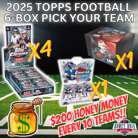 4x '25 Topps Chrome Football Hobby, 1x '25 Topps Finest Football Hobby, 1x '25 Under Wraps NFL Football - Pick Your Team Break #2233