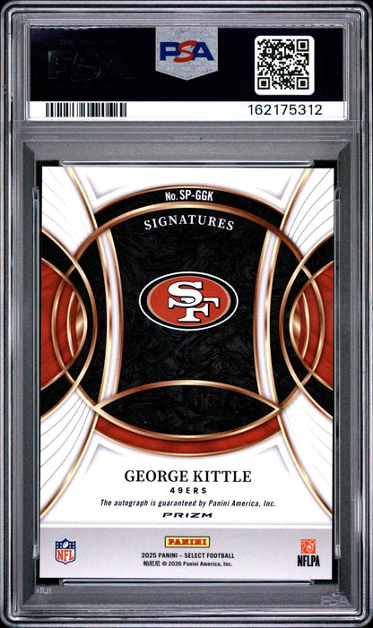 2025 PANINI SELECT SIGNATURES SP-GGK GEORGE KITTLE PRIZM PSA 10