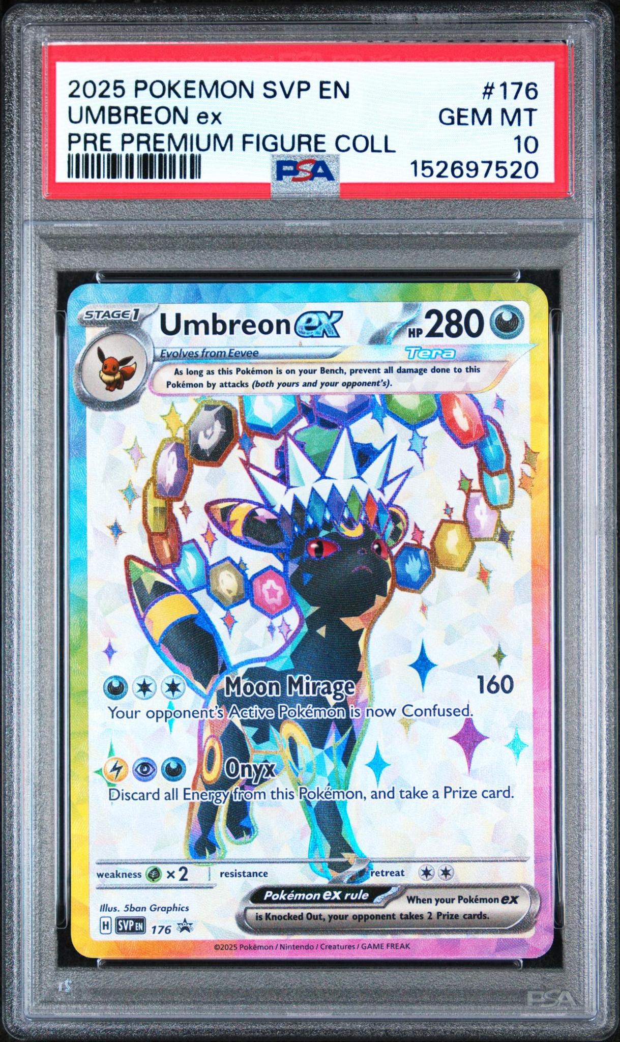 2025 POKEMON SVP EN-SV BLACK STAR PROMO 176 UMBREON EX PRISMATIC EVOLUTIONS PREMIUM FIGURE COLLECTION PSA 10